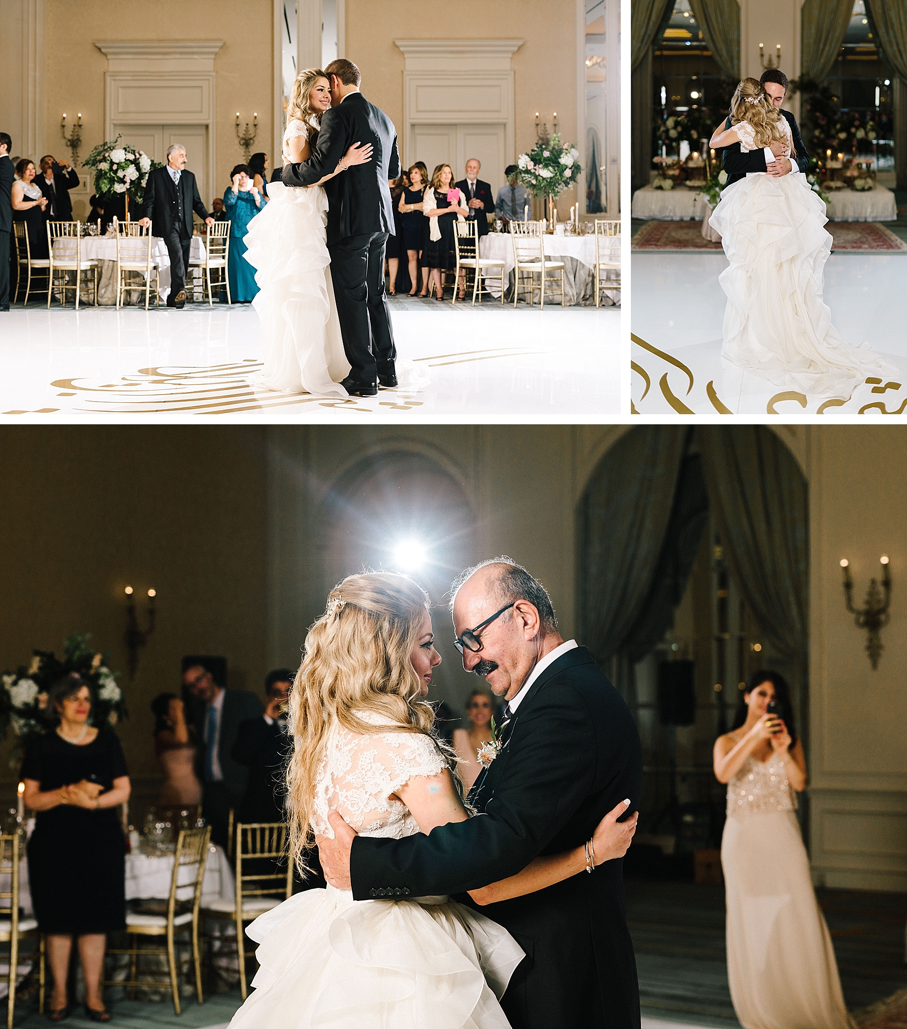 Bride and groom dancing at Four Seasons Wedding in Dallas, Texas 