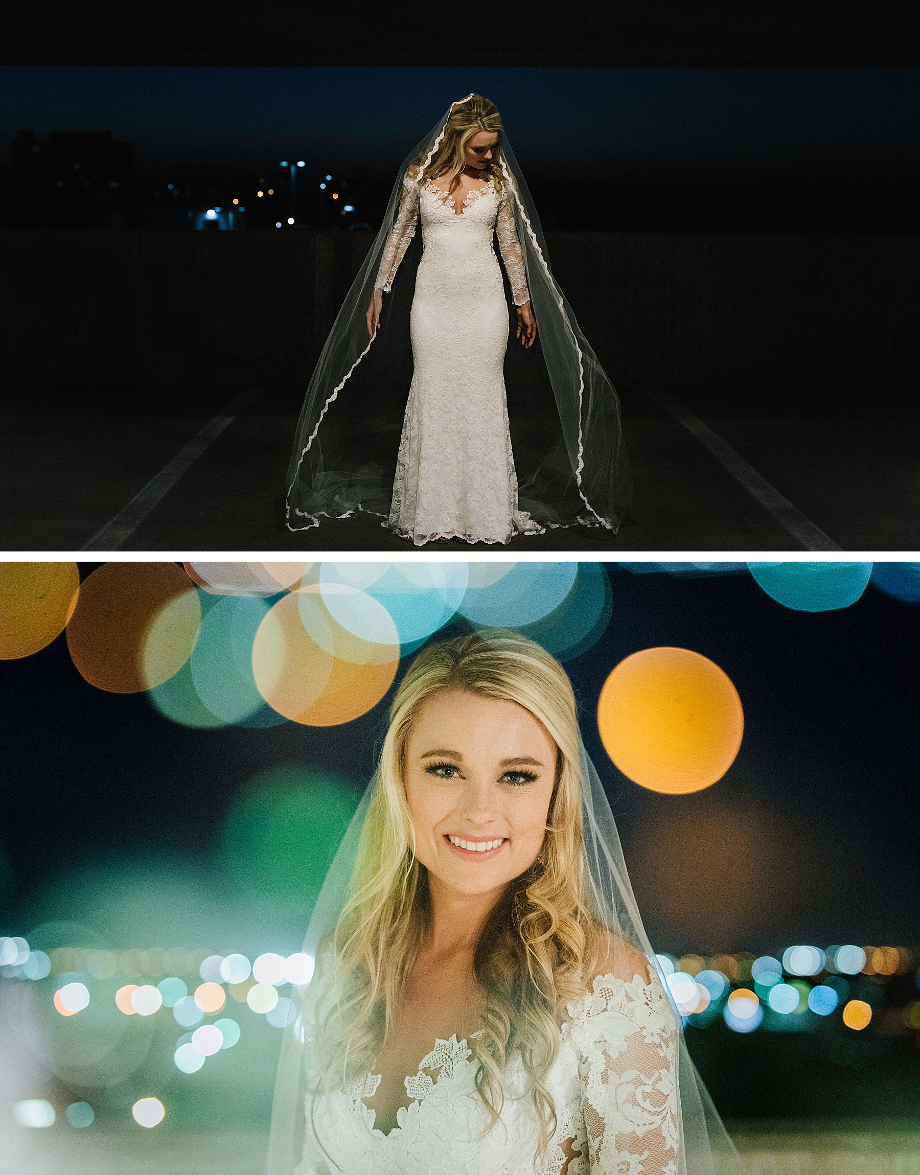 Nighttime Bridal Portraits by Dallas Wedding Photographer