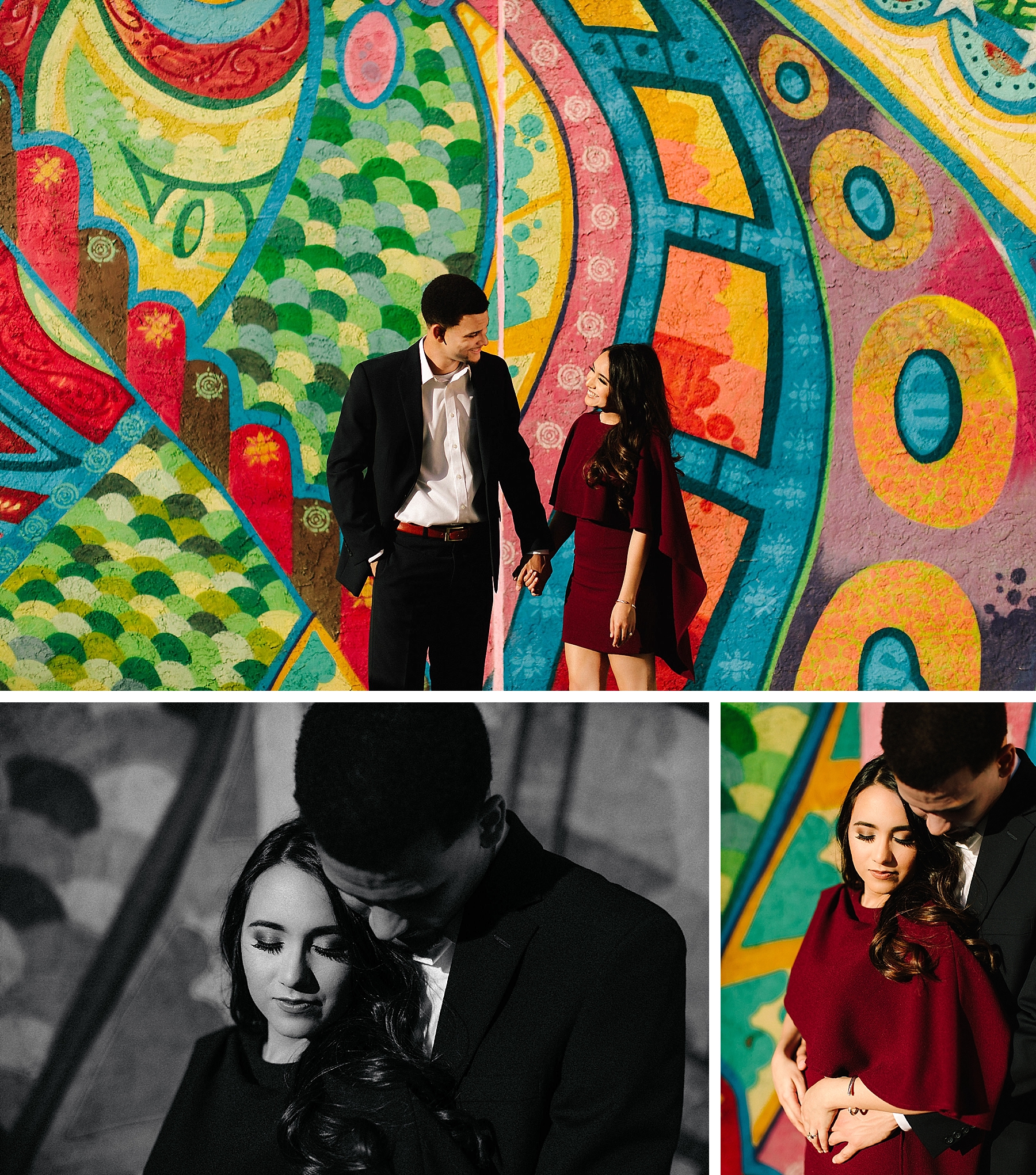 Lina & Nick's at home engagement session in downtown Houston, Texas
