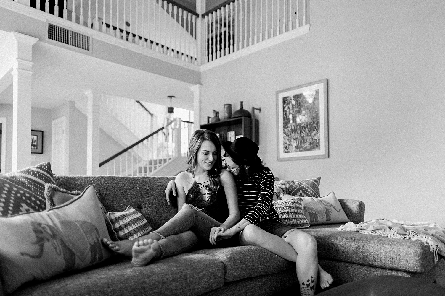 Austin engagement at home Texas cuddle