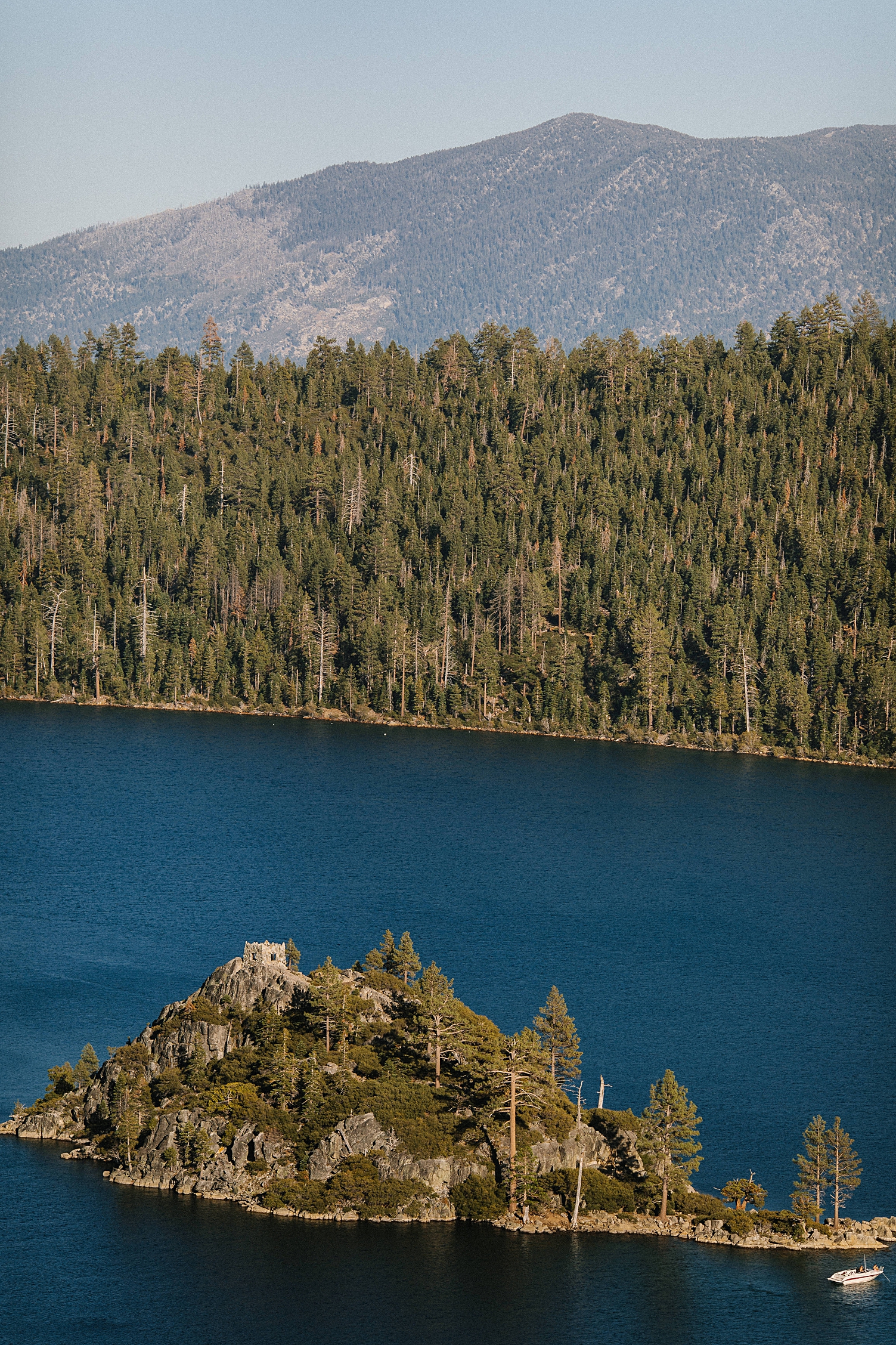 Lake Tahoe engagement session at Emerald Bay island
