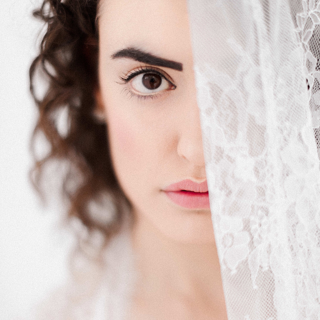 Bridal Boudoir portrait lace veil