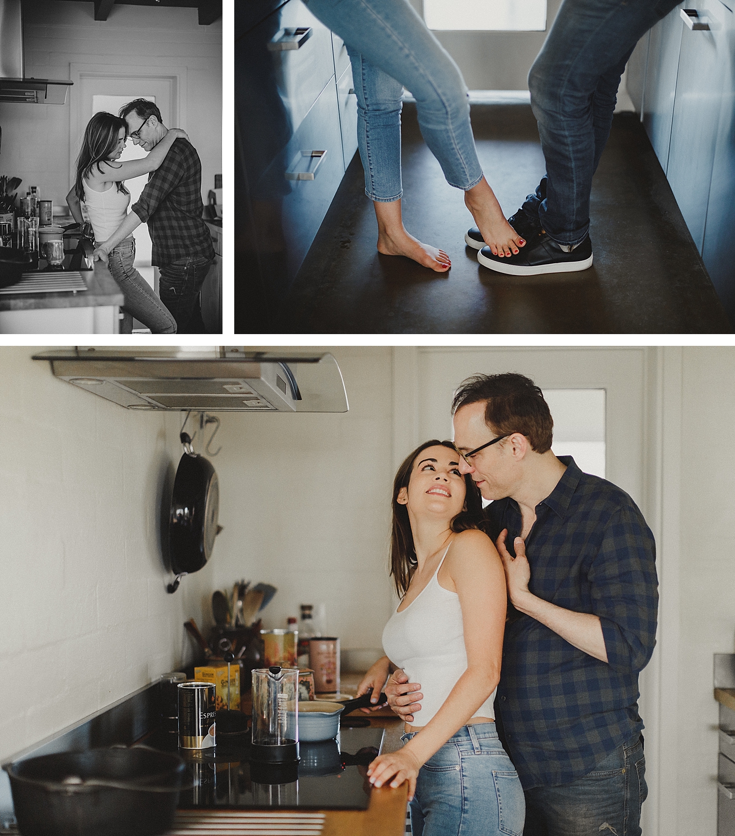 Palm Springs kitchen engagement at home