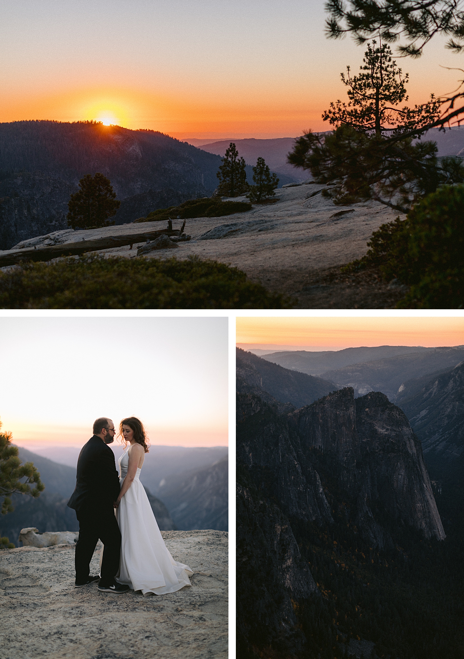 Yosemite Wedding Taft Point sunset