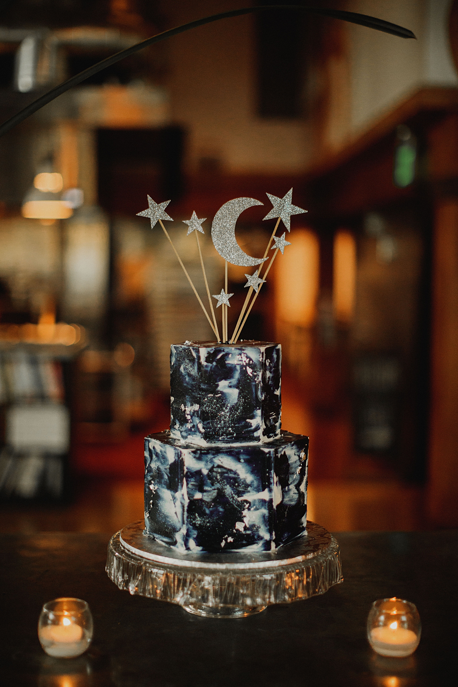 Blue Space wedding cake