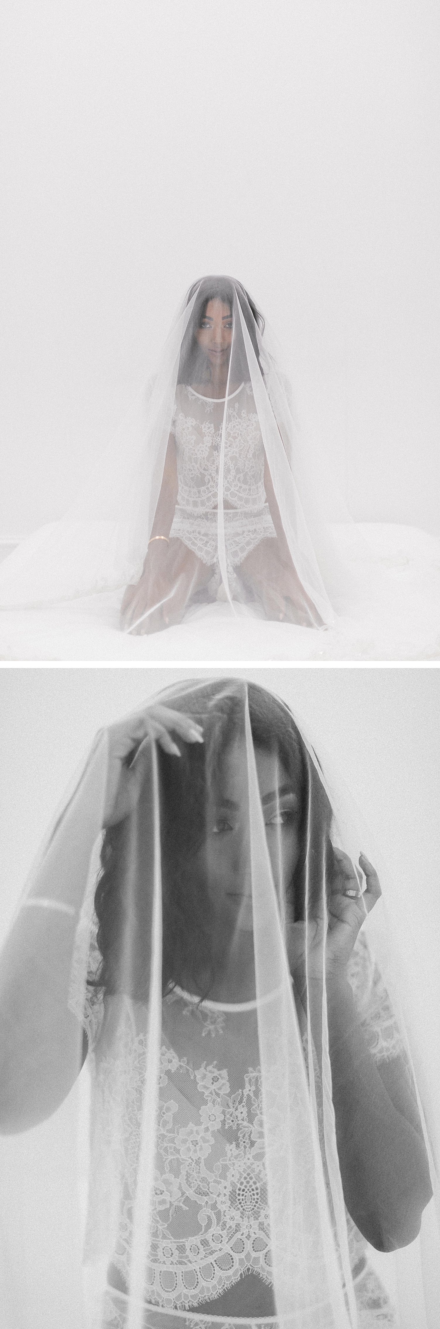 Fine art boudoir veil moody