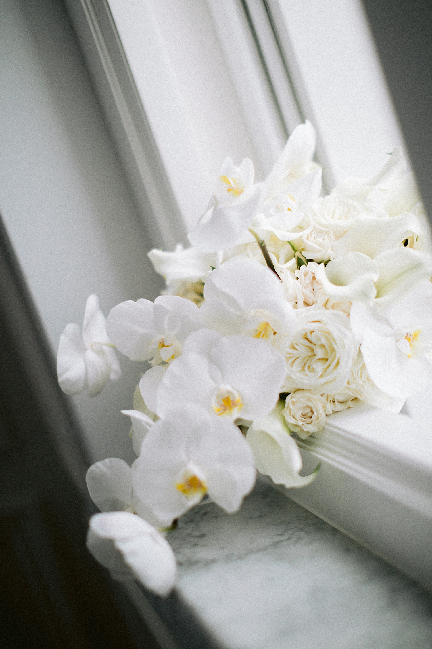 orchid white bridal bouquet