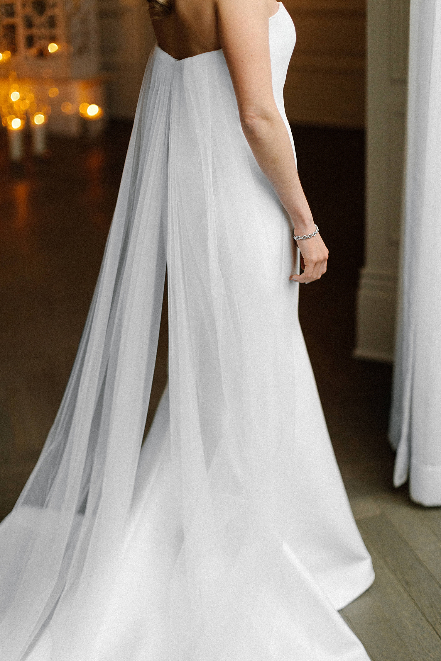 modern minimal white wedding dress