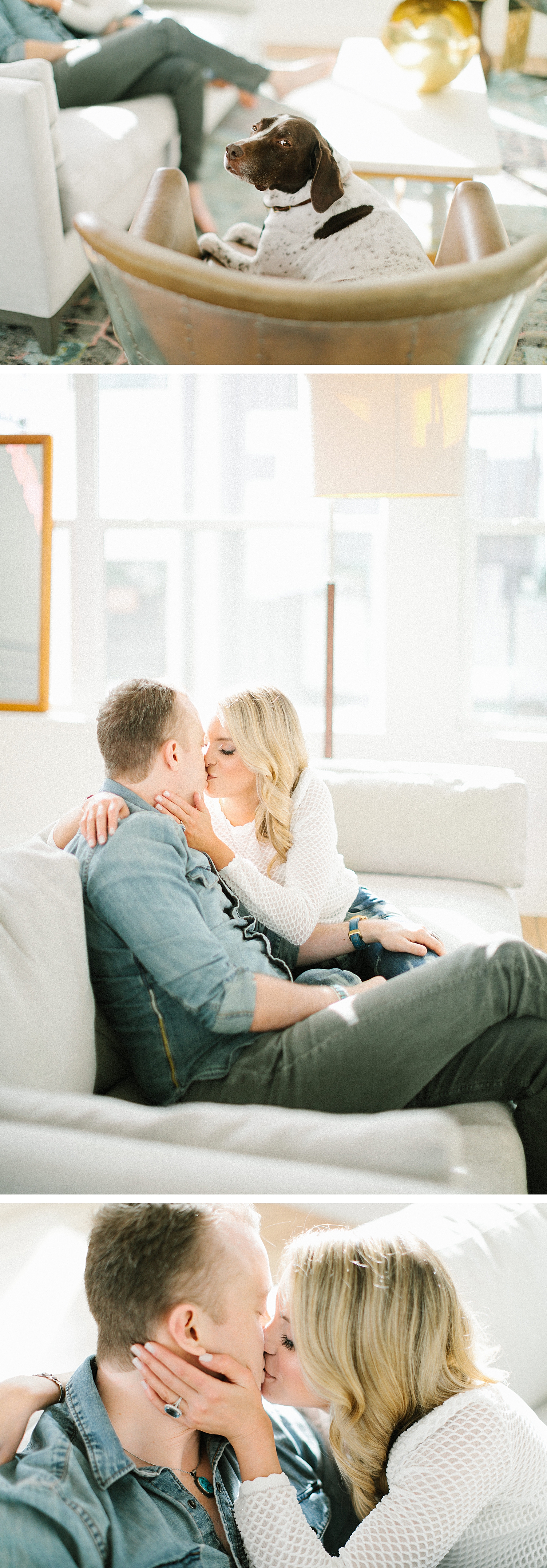 couple at home engagement