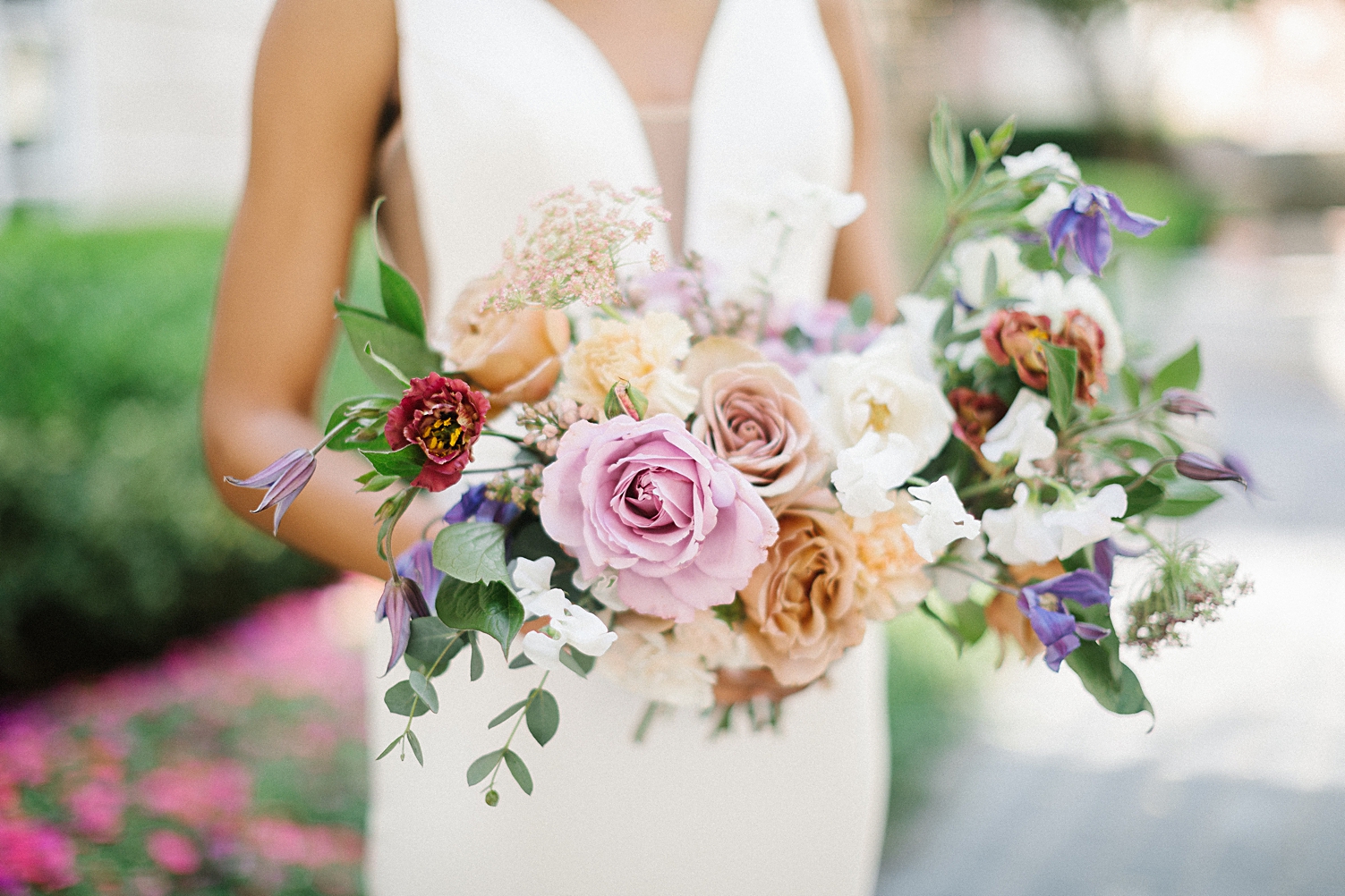 organic colorful bridal bouquet