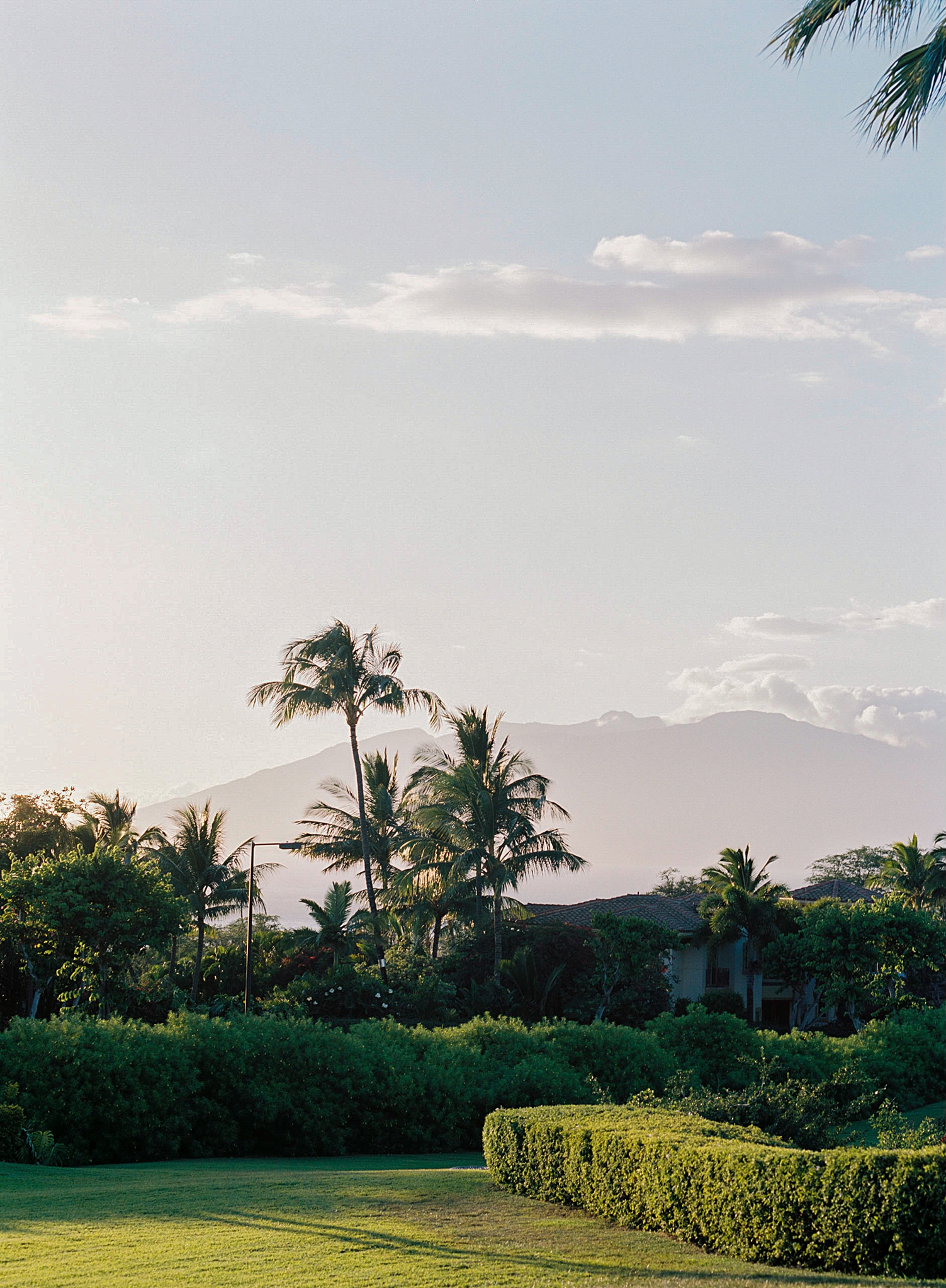 film photograph View of Maui sunset from Hotel Wailea 