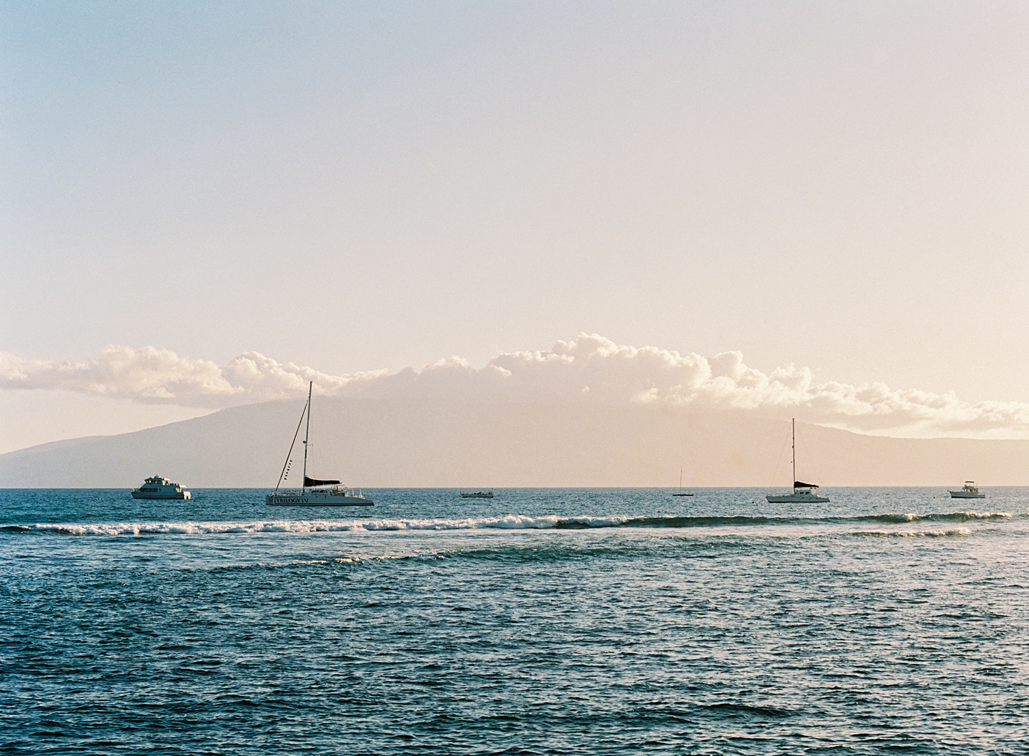 View of Lanai from Lahaina Maui Sunset boats