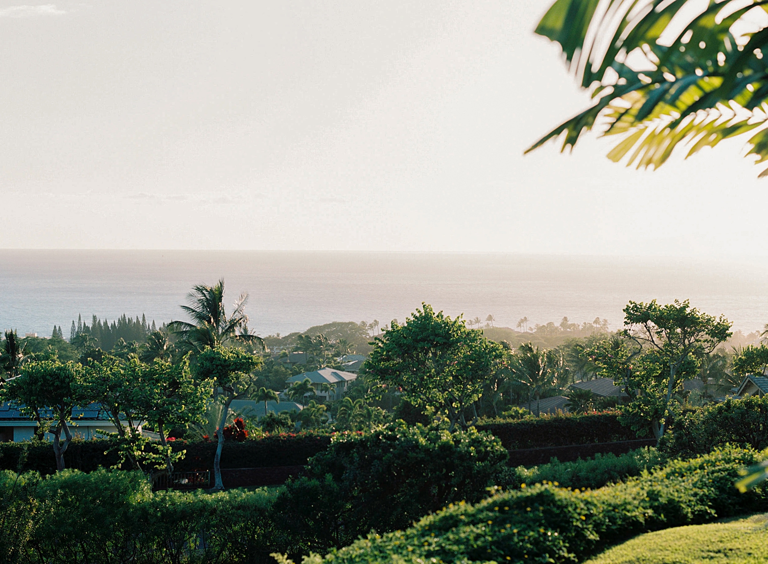 film photograph of ocean view from Hotel Wailea in Hawaii 
