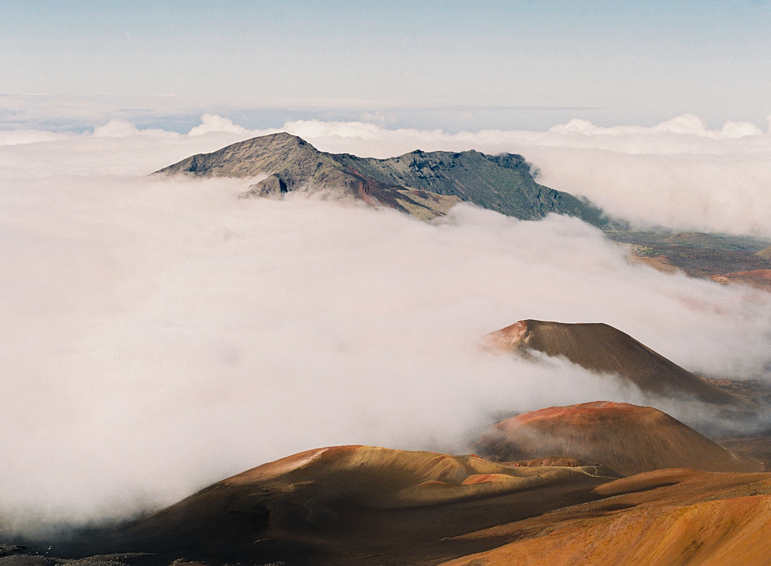 Halāli'i in Haleakalā National Park Maui Hawaii Volcano crater clouds 