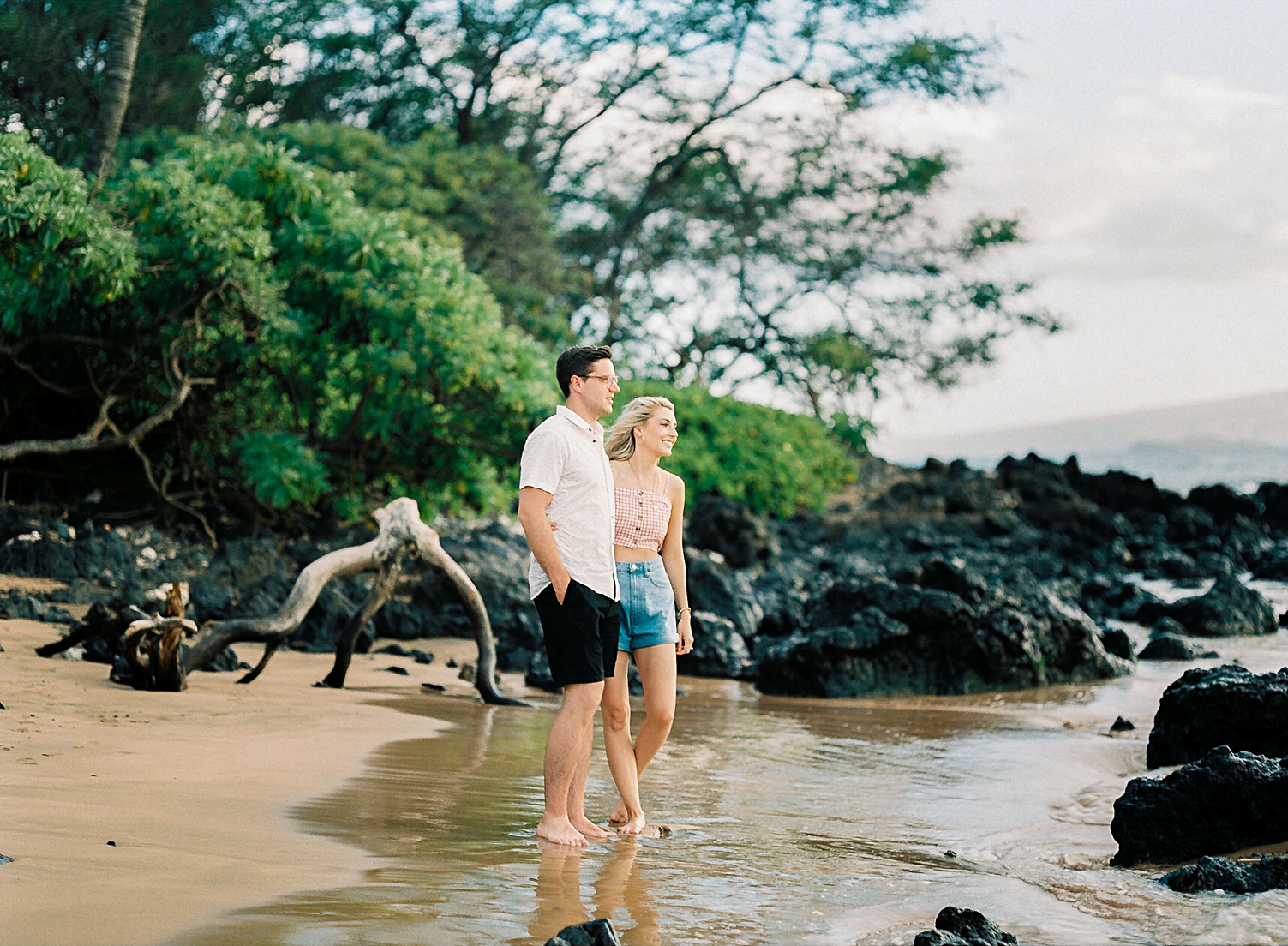 Maui engagement couple on Wailea beach Andaz 