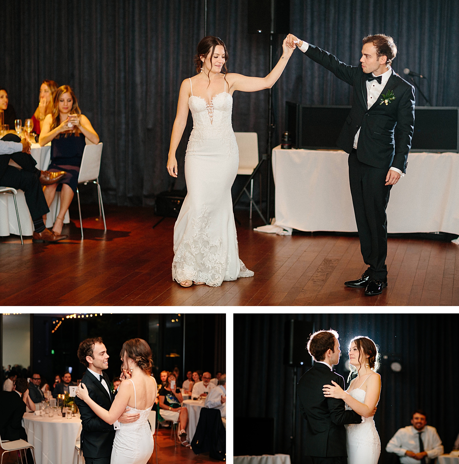 Bride and groom first dance wedding reception