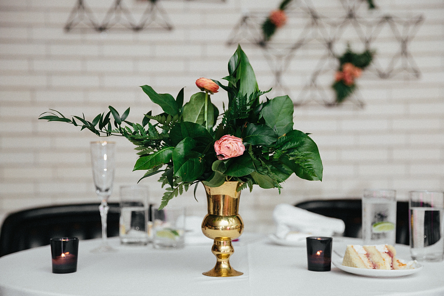 Head table floral centerpiece wedding reception