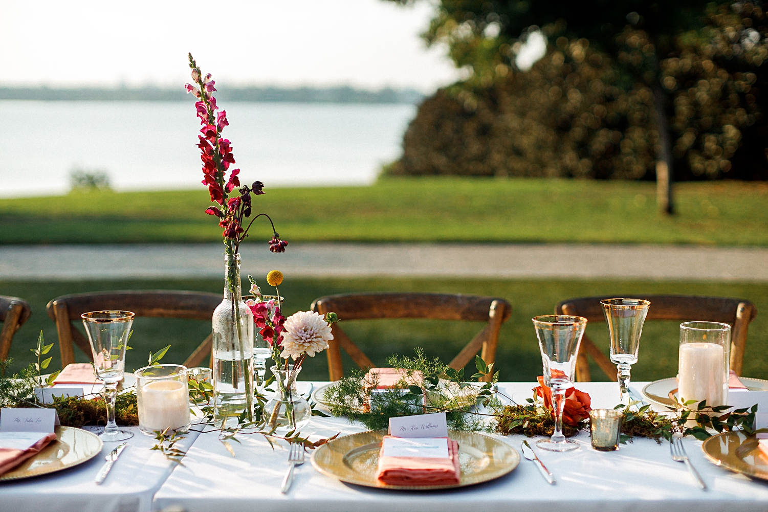wedding reception table decor dallas arboretum outdoor centerpiece floral