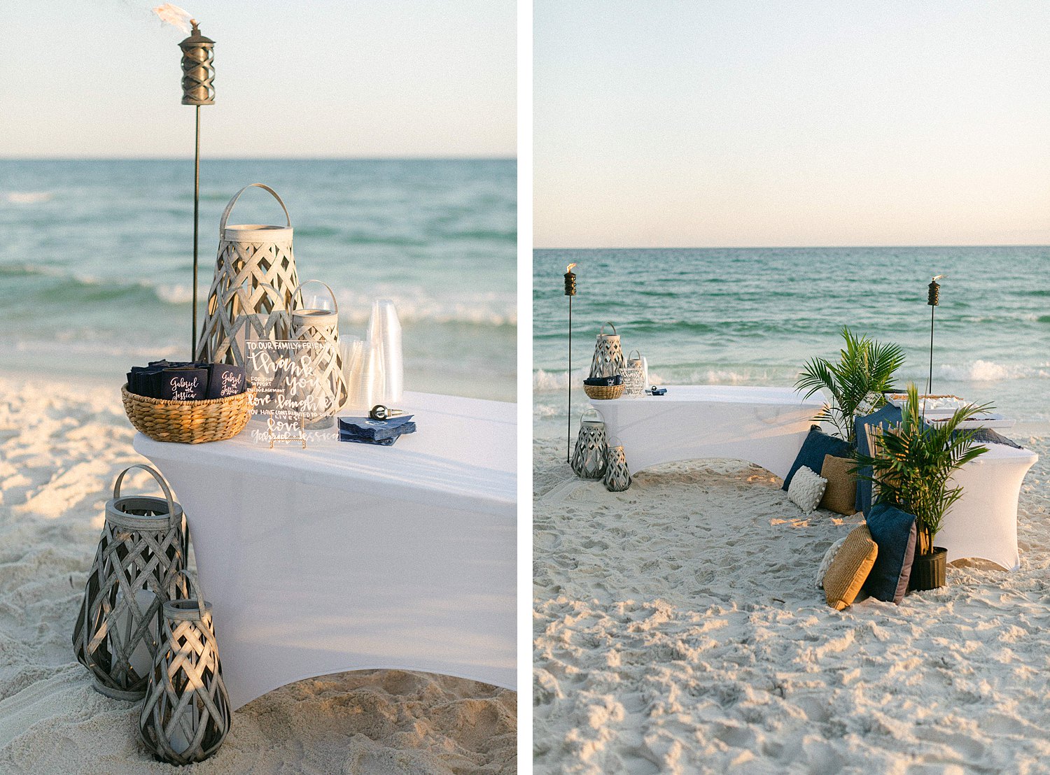 Florida Beach side smores station table