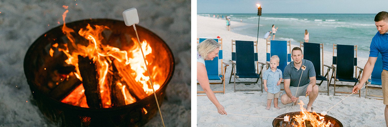 fire on beach florida roasting marshmallows