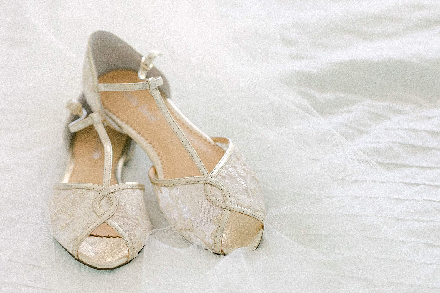 Pair of brides wedding day shoes 