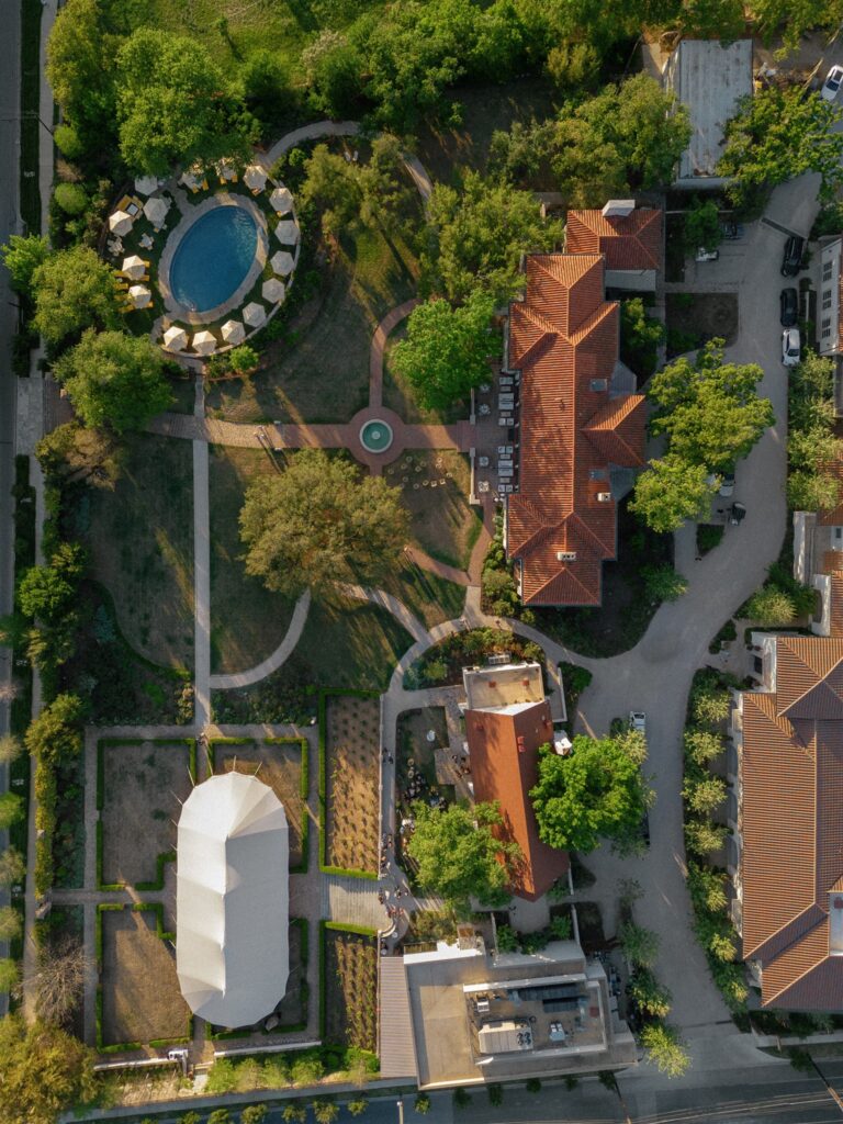 Commodore Perry Estate Auberge as seen from above