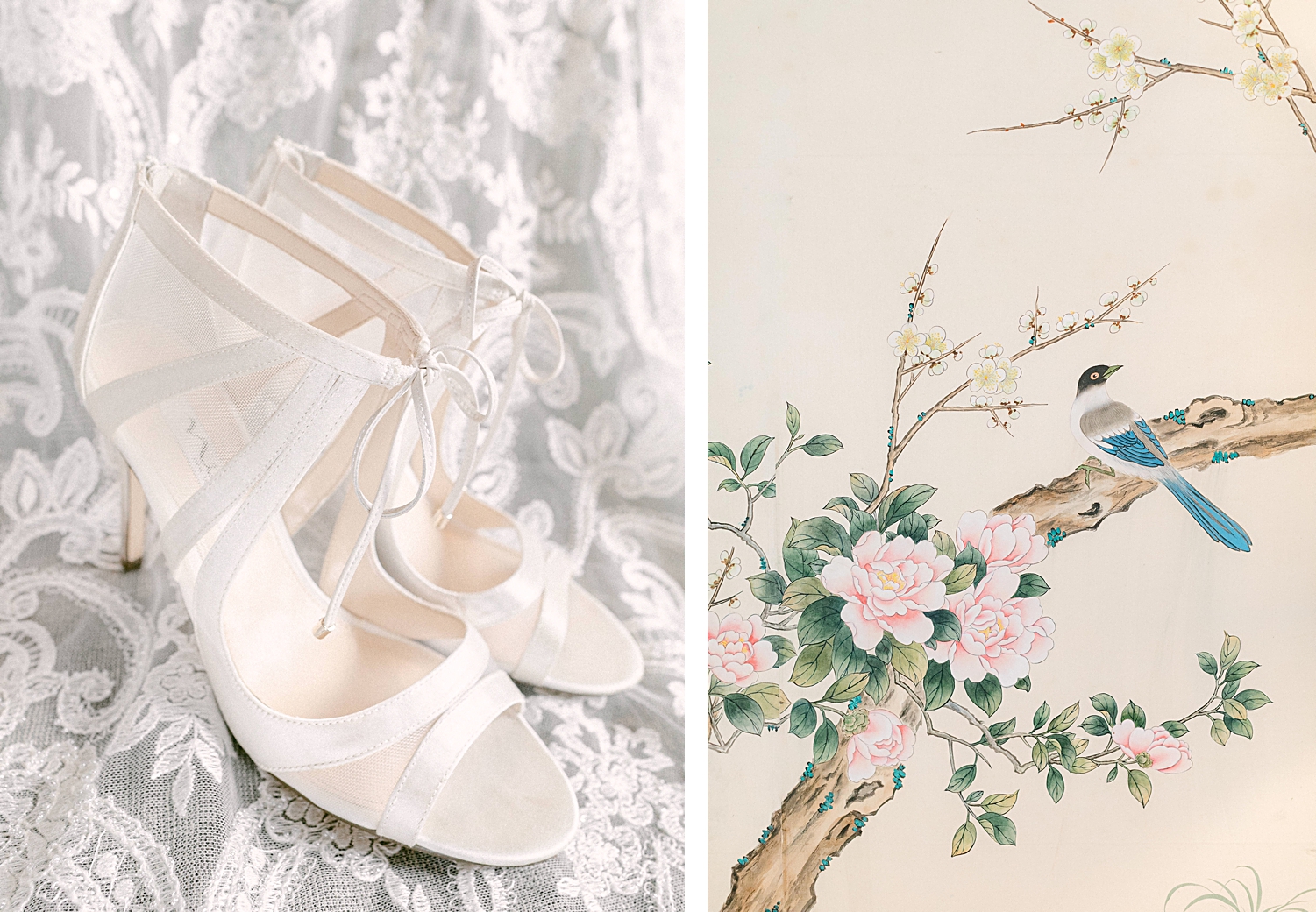 white bridal high heel shoes 