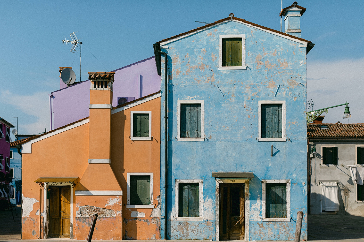 blue, orange, and purple buildings in Burano Italy