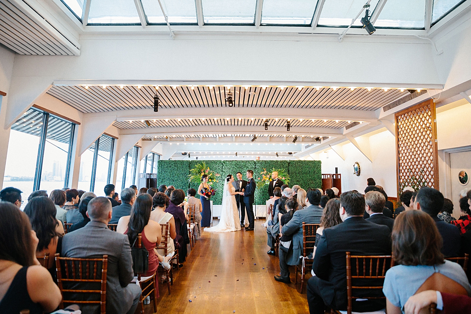 ceremony at the water club new york city wedding