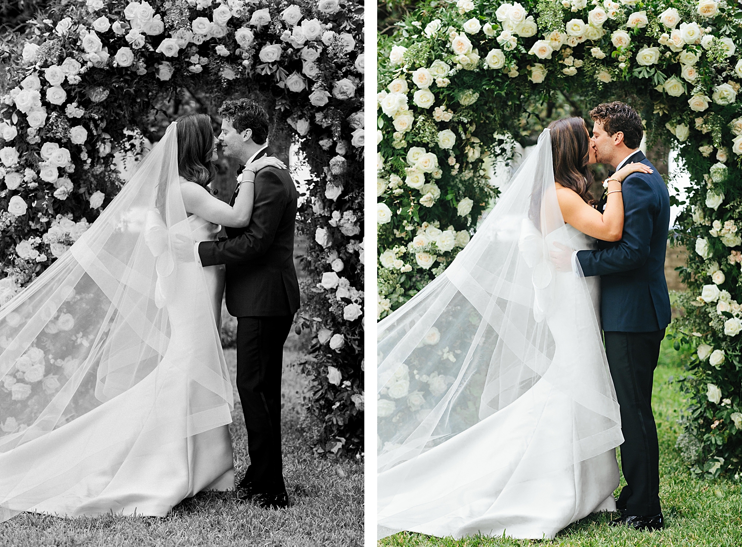 groom and bride first kiss during matties austin wedding ceremony