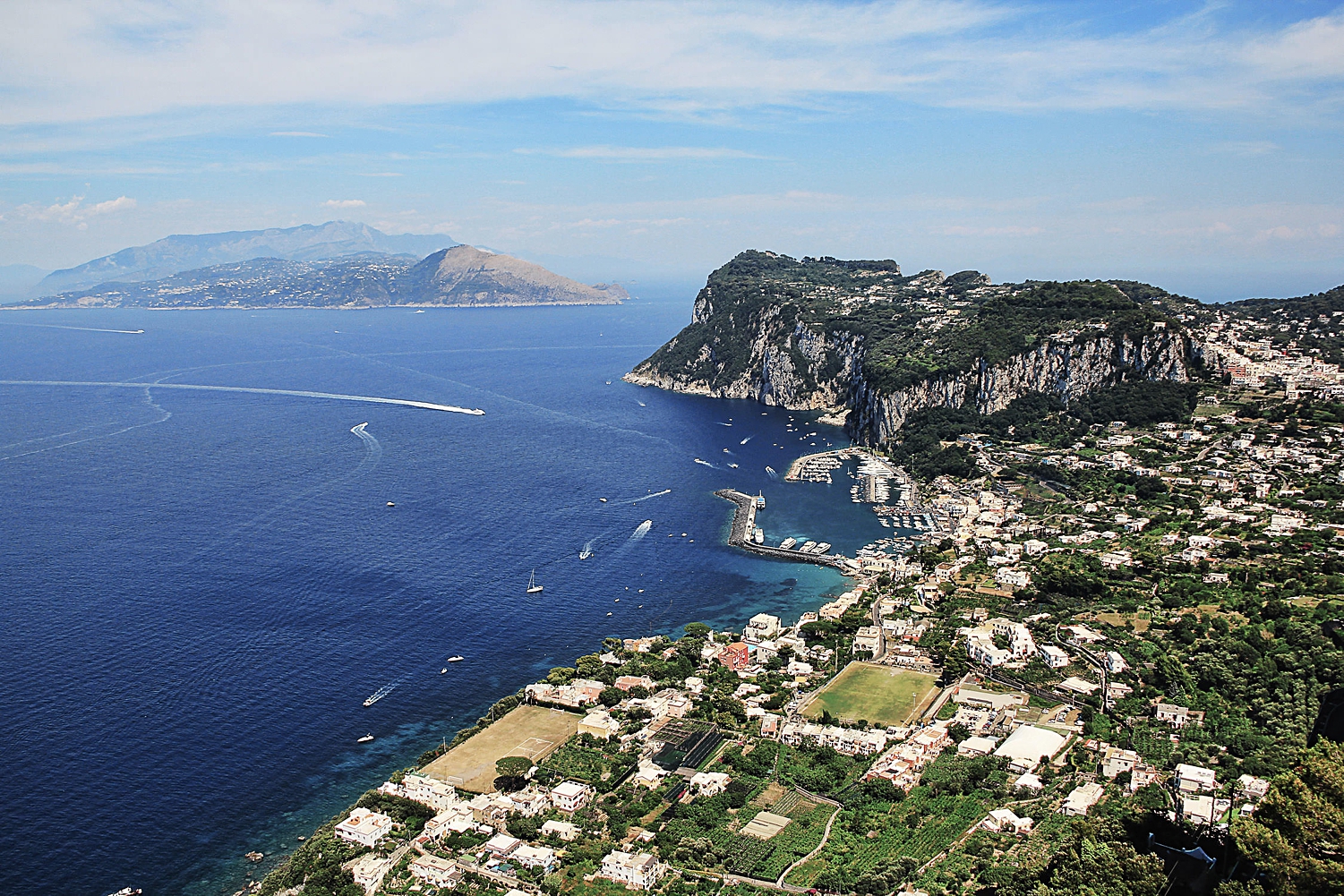 Capri island meeting blue sea italy best wedding venue destination aerial landscape