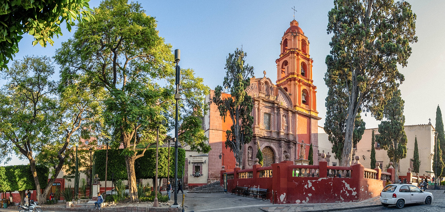 Church against blue sky san Miguel, Mexico