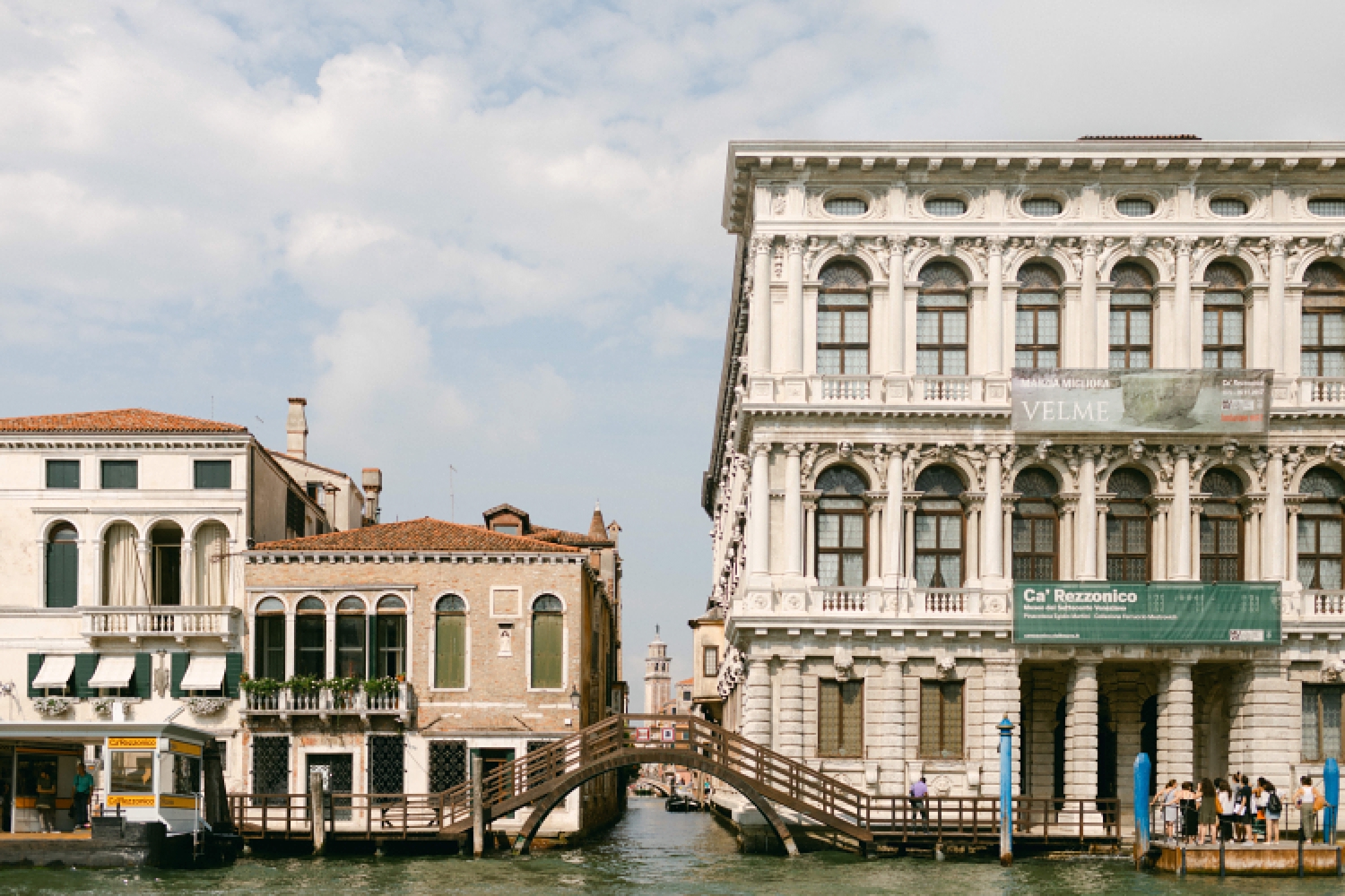 Venice Grand Canal building facades pink, and white