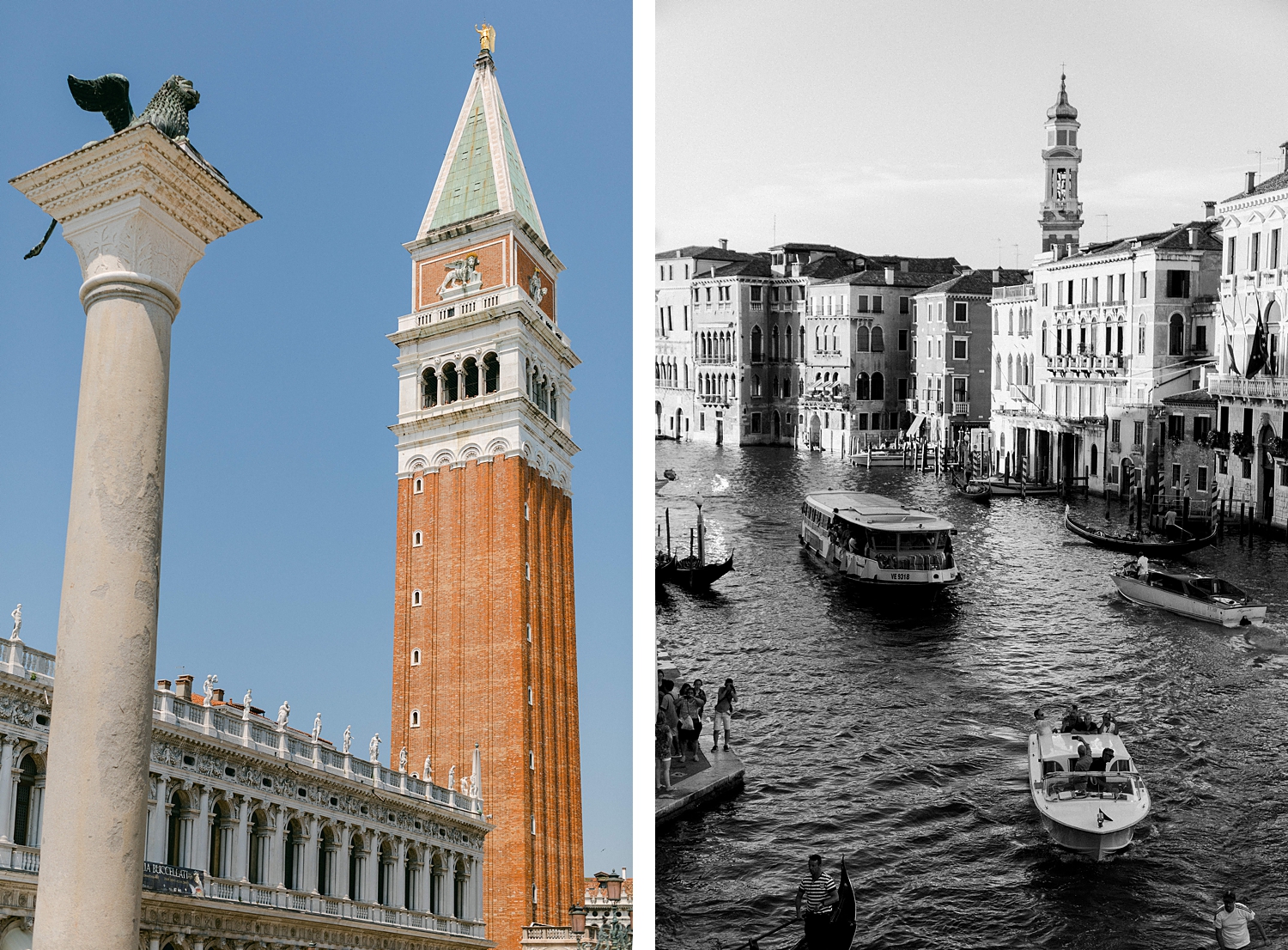 Orange St Mark's Campanile Bell Tower in Venice 