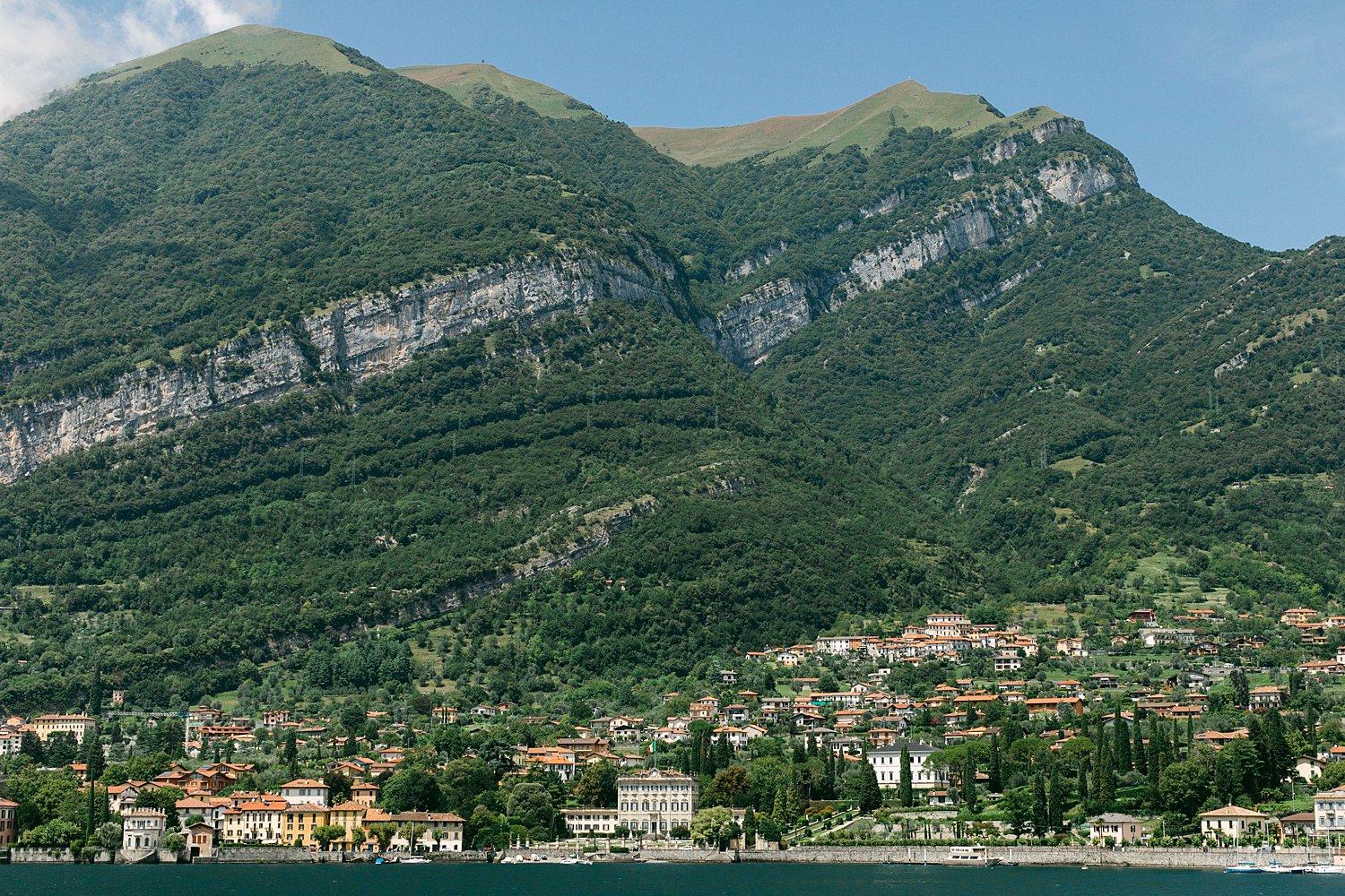 Lake Como city mountains Italy