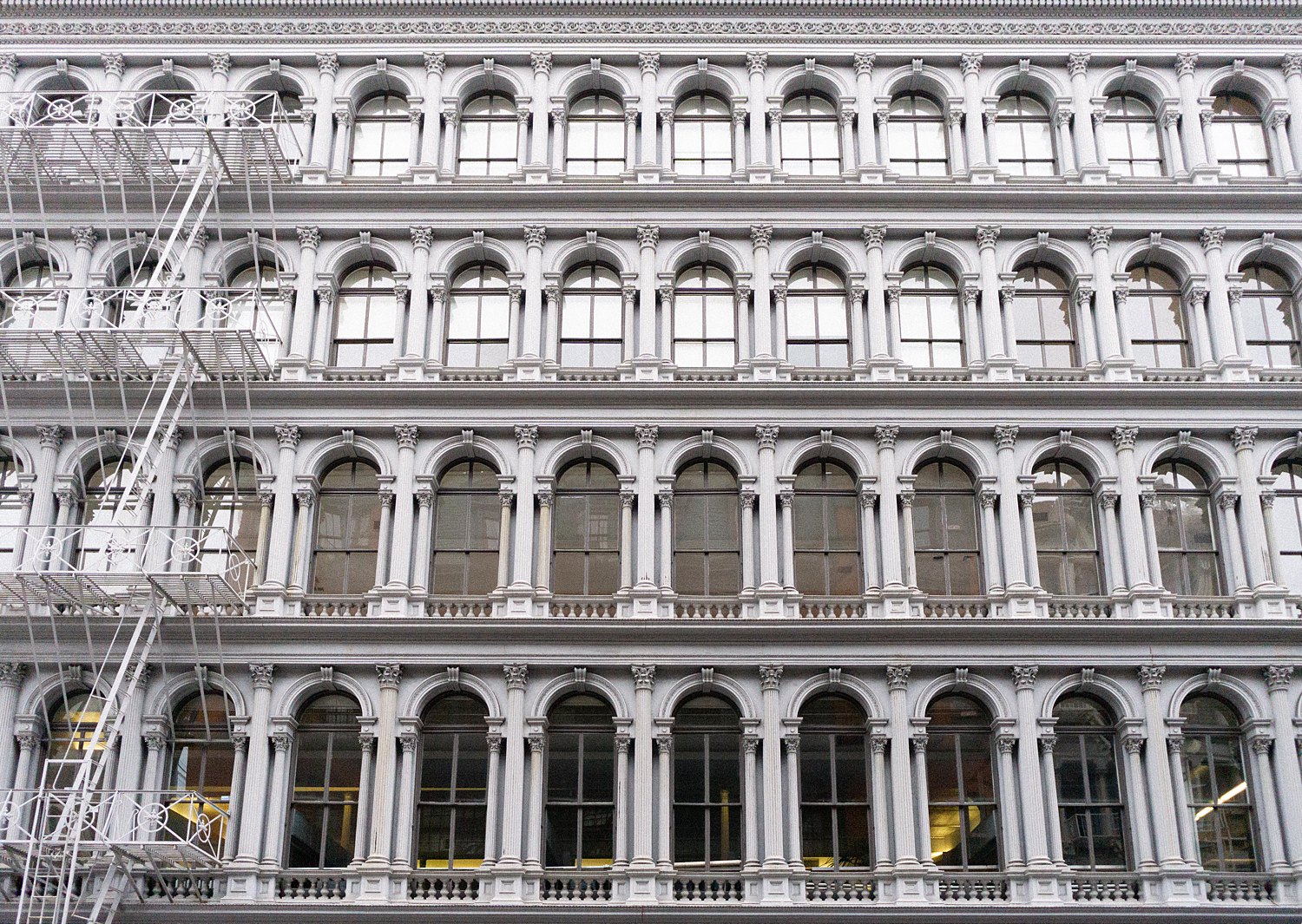 white exterior of Soho buildings NYC