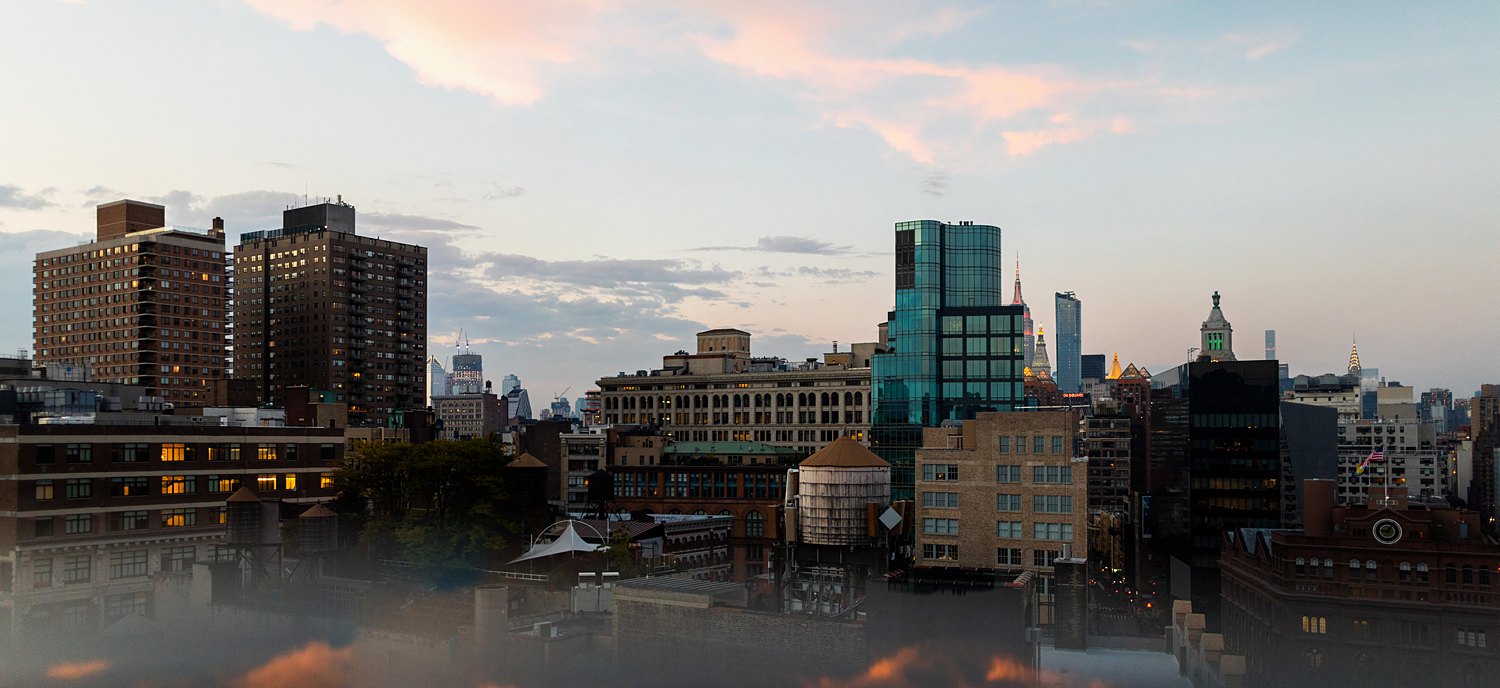 Lower East Side at sunset NYC Manhattan skyline