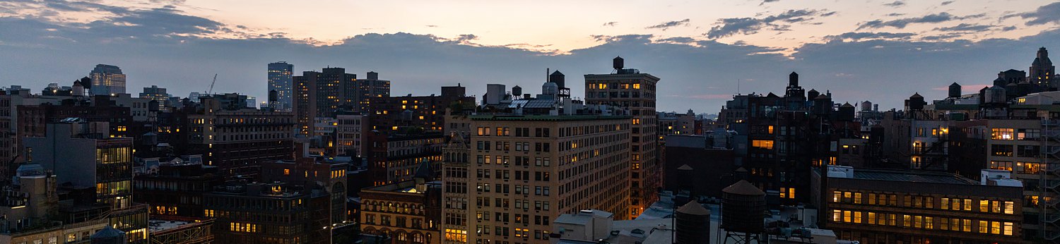 landscape of Lower East Side at dusk NYC Manhattan skyline places to visit in New York